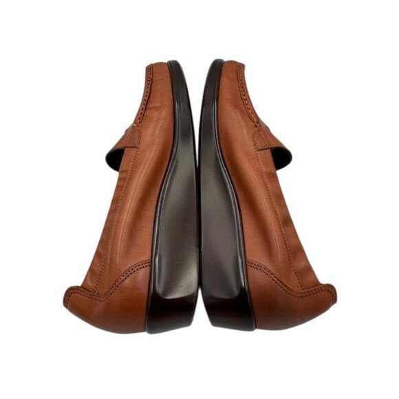 NWT SAS Womens Genuine Leather Weave Chestnut 8.5 NARROW Loafers - Picture 8 of 11